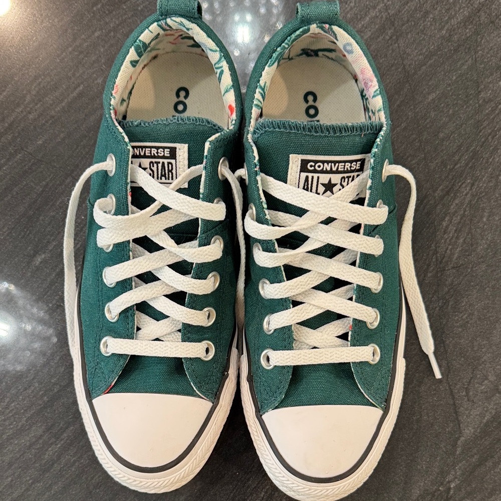 Converse Teal Canvas Chuck Taylor Sneakers with White Accents